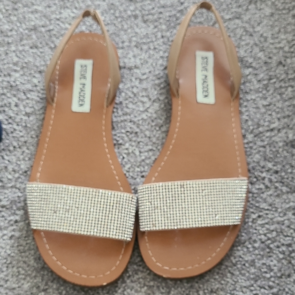 Steve Madden Beige and Metallic Women's Sandals